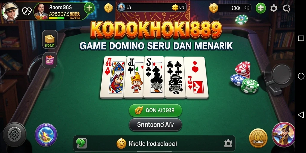 Tampilan gameplay seru dari KODOKHOKI889 yang memperlihatkan aksi permainan Domino.