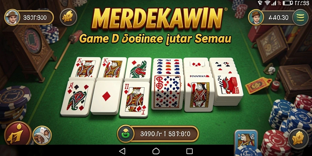 Screenshot gameplay MERDEKAWIN menampilkan aksi seru permainan domino.